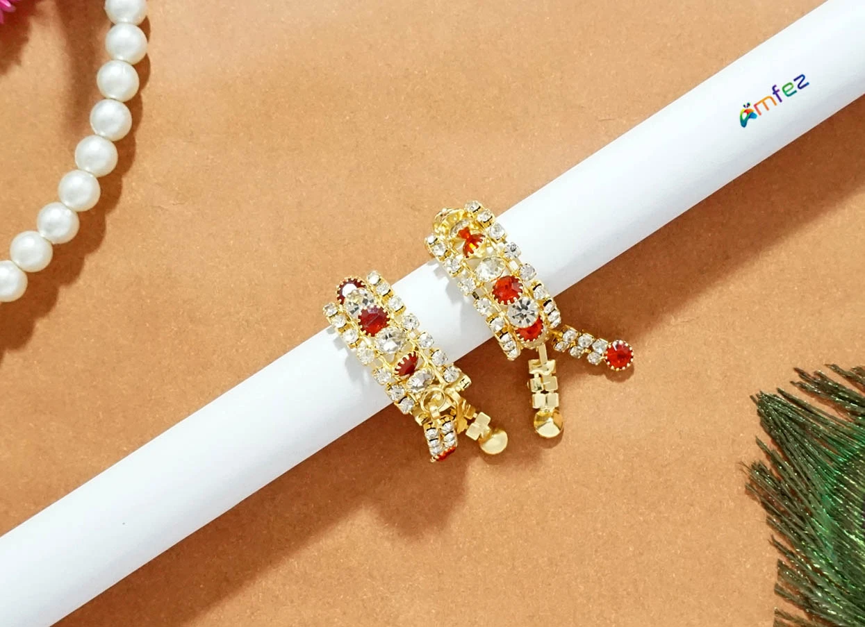 Beautiful Red & White Stone Work Kalira Bracelets