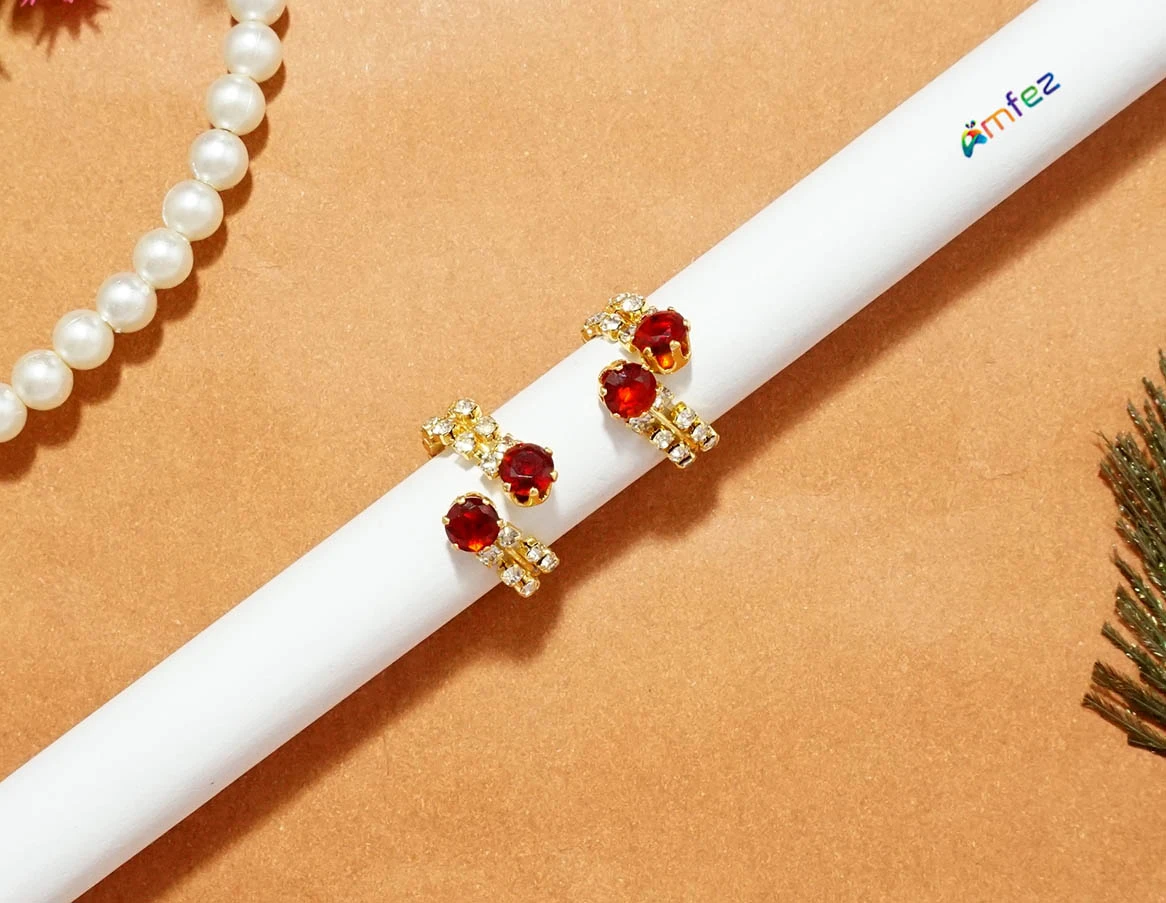 Beautiful Red & White Stone Work Bracelets