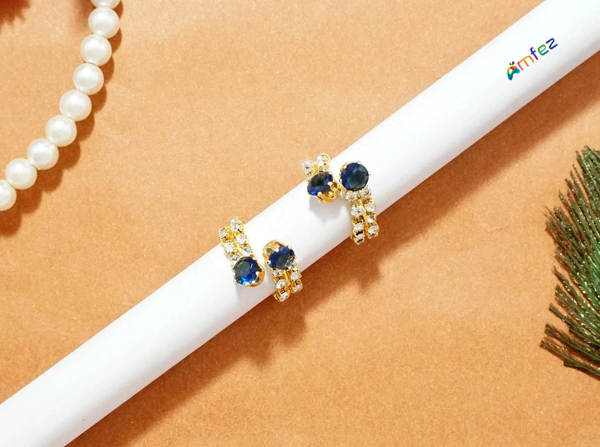 Beautiful Blue & White Stone Work Bracelets