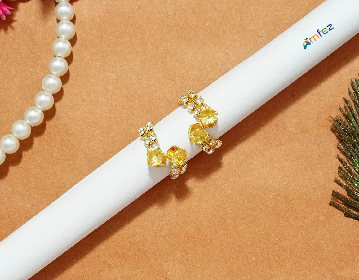 Beautiful Yellow & White Stone Work Bracelets