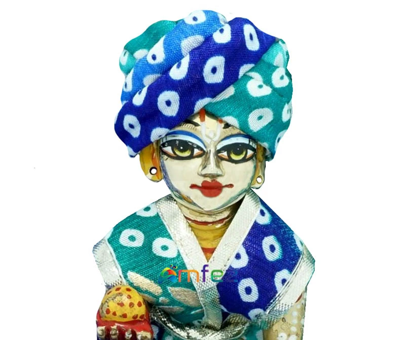 Laddu Gopal Blue Printed Swafa  Casual Pugdi