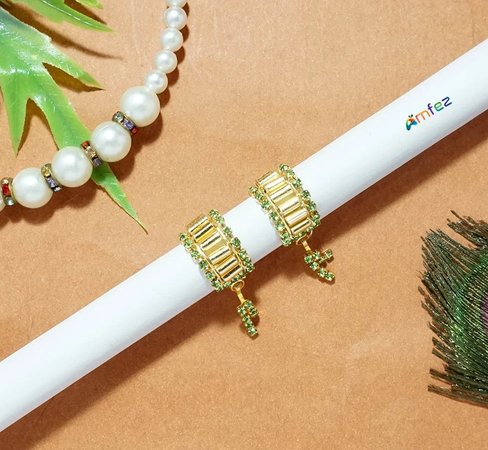 Golden Parrot Green Stone Work Kalira Bracelets