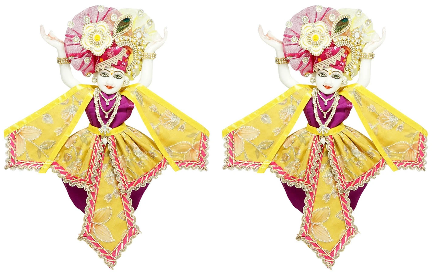 Amfez Yellow Embroidery Lace Work Gaur Nitai Dress