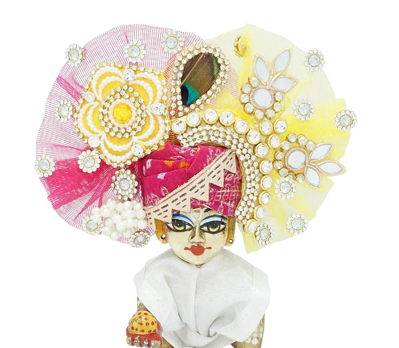 Rani Yellow Sitara Stone Patch Work Designer Pagdi