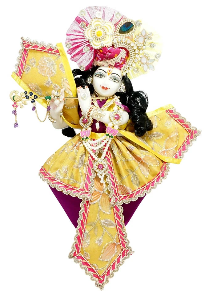 Amfez Yellow Embroidery Lace Summer Krishna Ji Dress