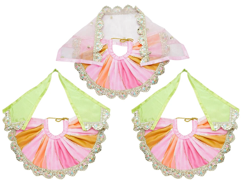 Jagannath Ji Pink Multi Gota Lace Work Dress