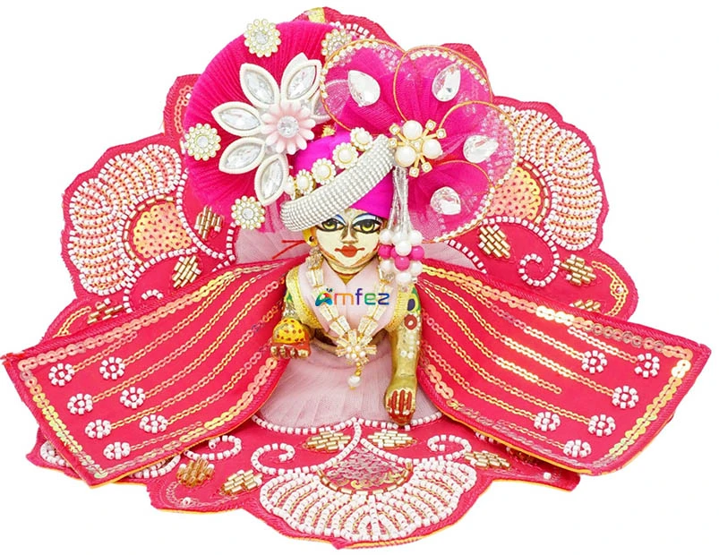 Designer Rani Hand Embroidery Work Laddu Gopal Dress