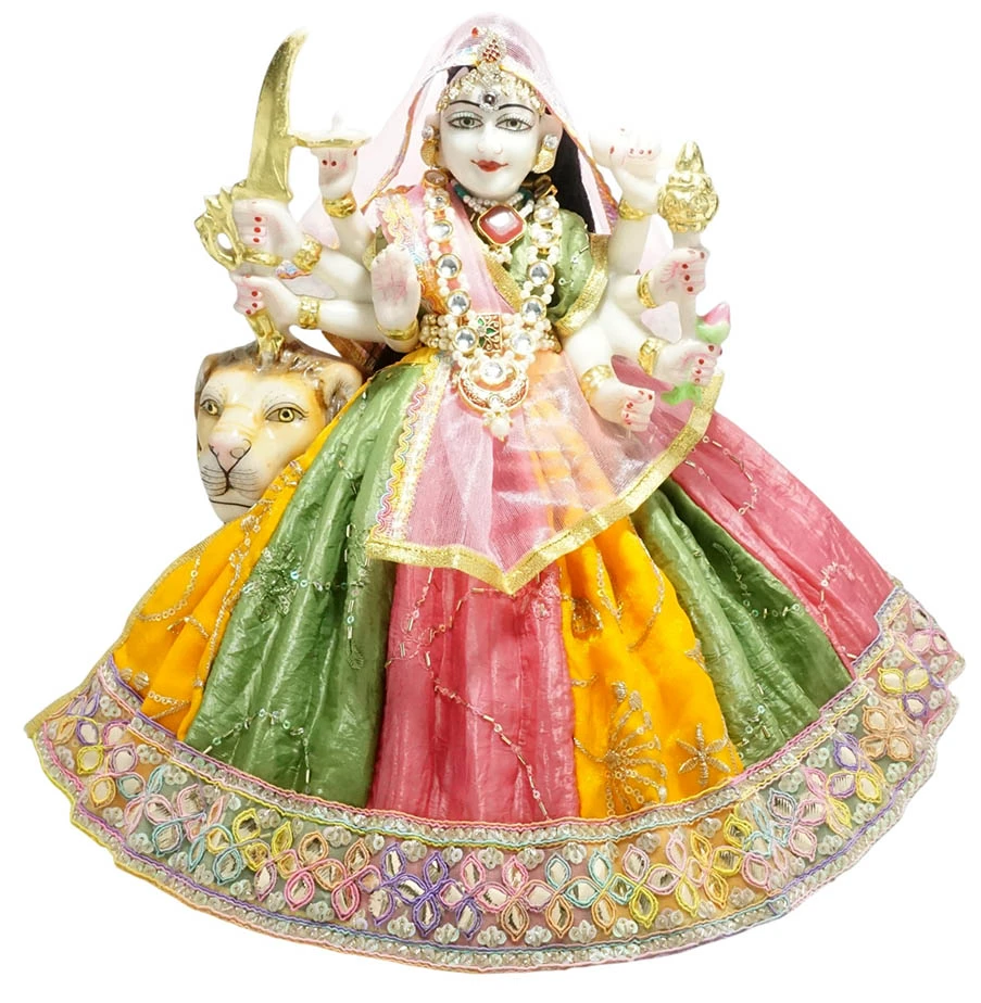 Amfez Multi Gota Embroidery Lace Work Durga Ji Dress