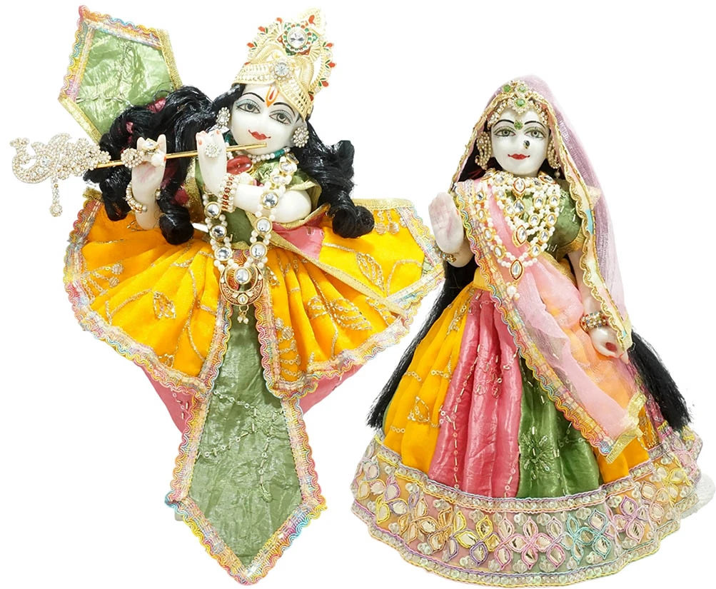 Amfez Multi Gota Embroidery Lace Work  Radha Krishna Dress