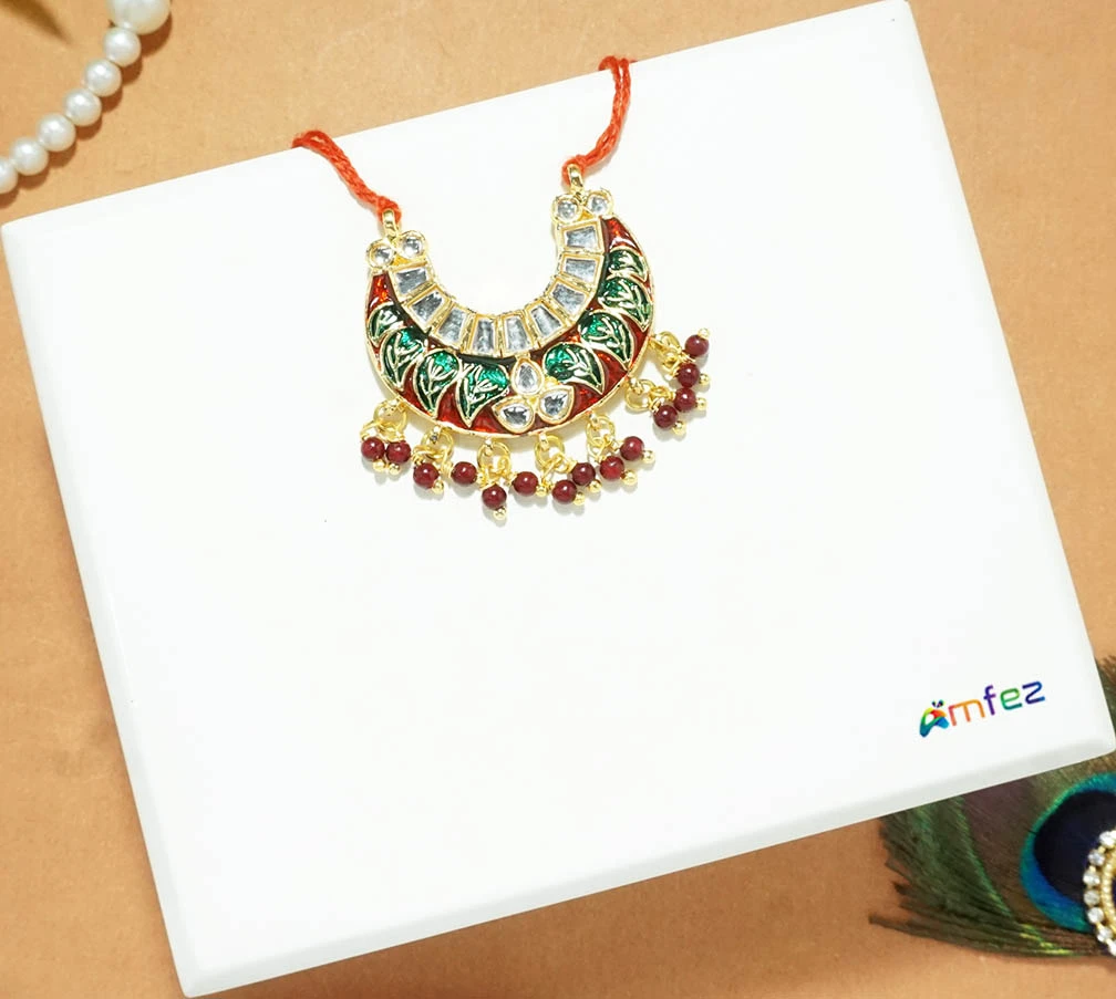 Beautiful Kundan Meena Work Necklace (Large)