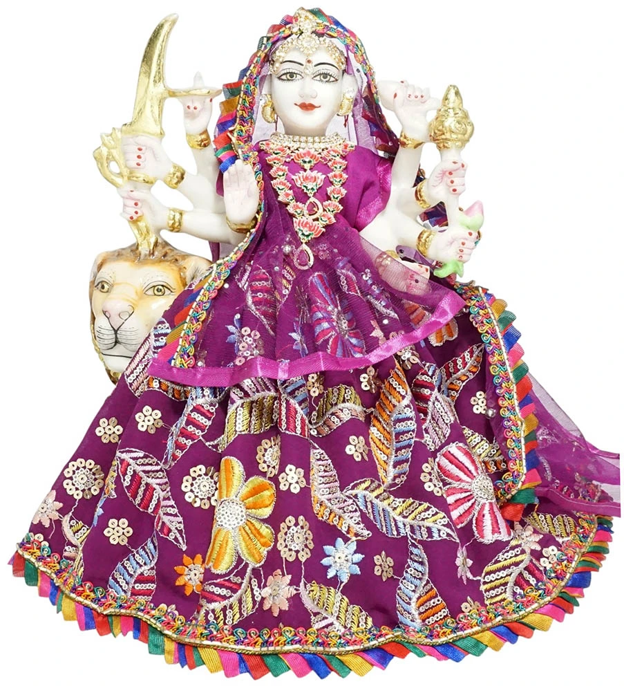 Amfez Purple GotaLace Work Durga Ji Dress