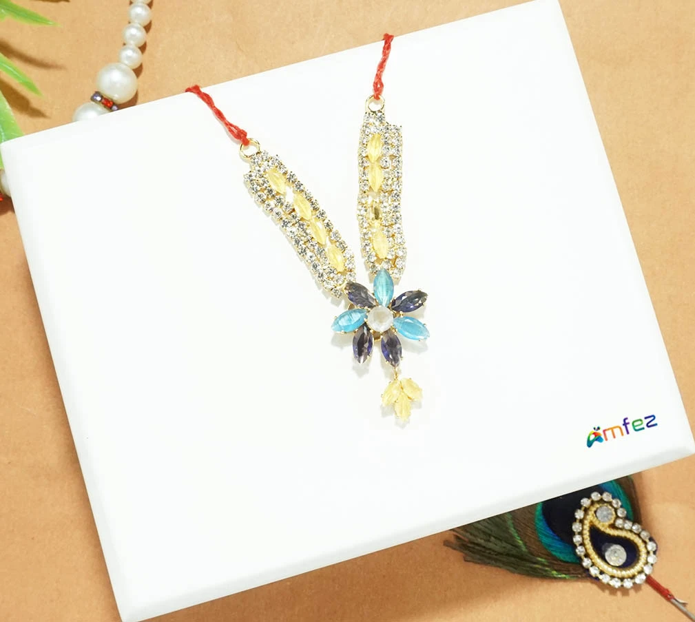 Beautiful Yellow Kundan Stone Work Necklace / Mala ( 2.5 Inch )