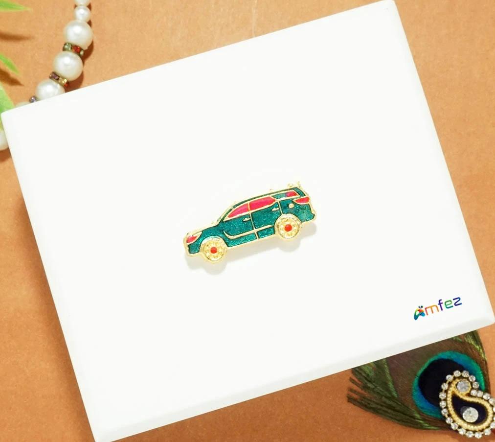 Golden Multi Stone Meenakari Work Alloy SUV Car Toy