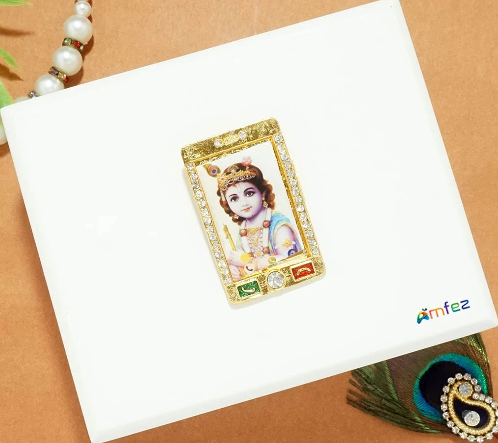 Golden Multi Stone Meena Work Mobile Phone Toy