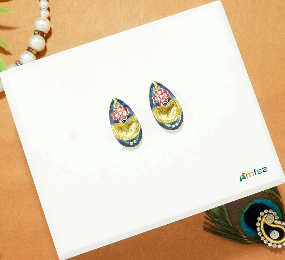 Golden Multi Stone Meena Work Jooti