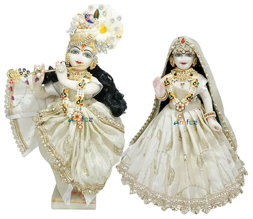 Designer Golden Fancy Lace Work  Radha Krishna Janmashtami Dress
