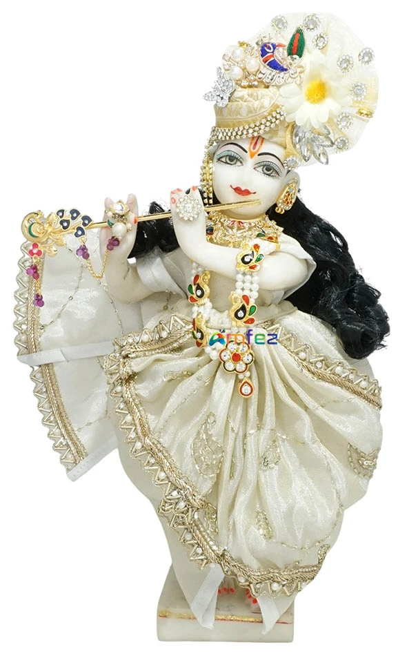 Designer Golden Fancy Lace Work Krishna Ji Dress
