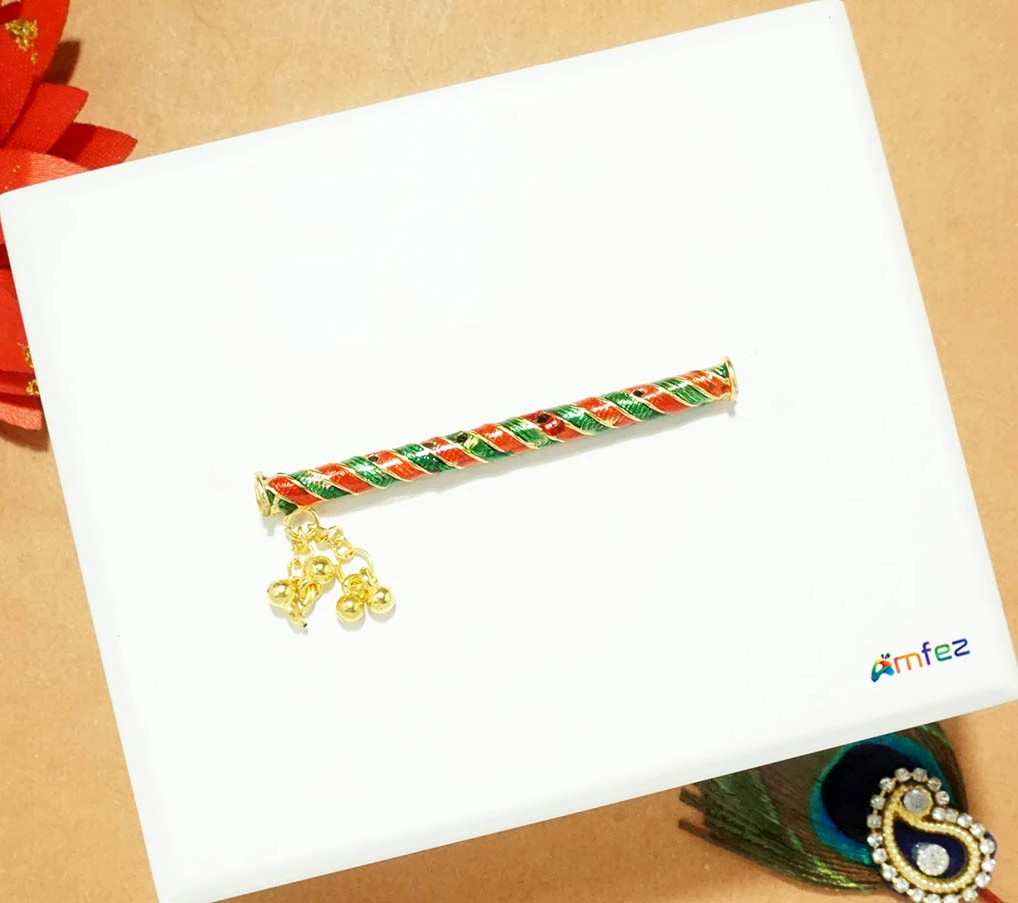 Beautiful Multi Meenakari Work Laddu Gopal Flute