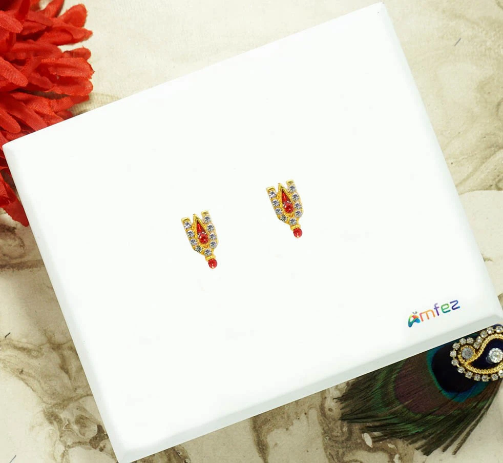 A Pack of 2 Red Stone Krishna Tilak