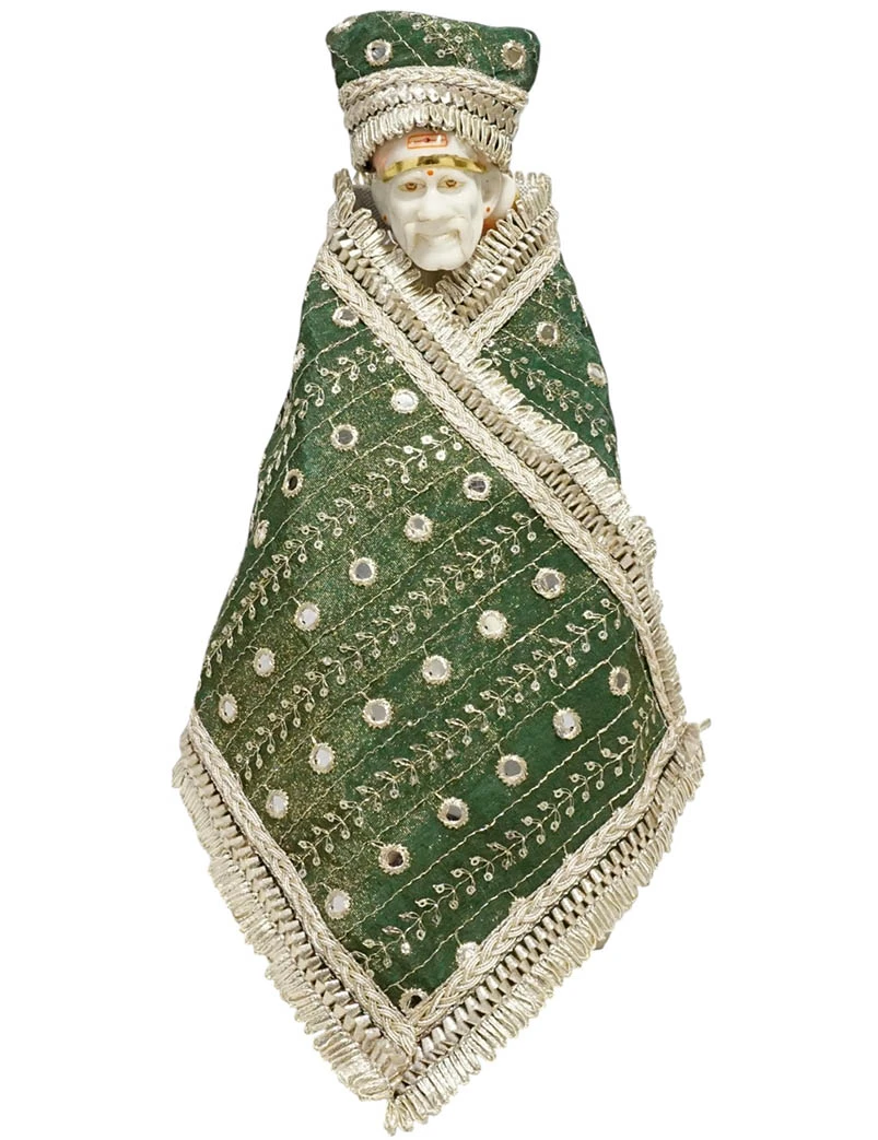 Amfez Green Gota Embroidery Lace Work Sai Baba Dress