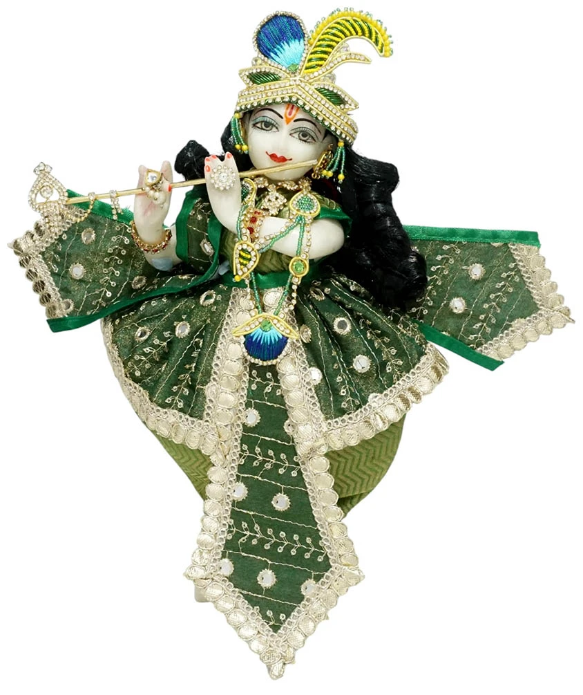 Amfez Green Gota Embroidery Lace Work Krishna Dress