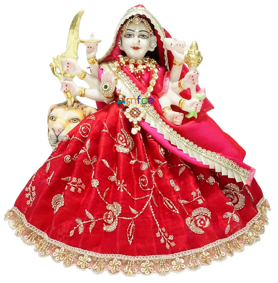 Designer Rani Hand Embroidery Lace Work Durga Ji Dress