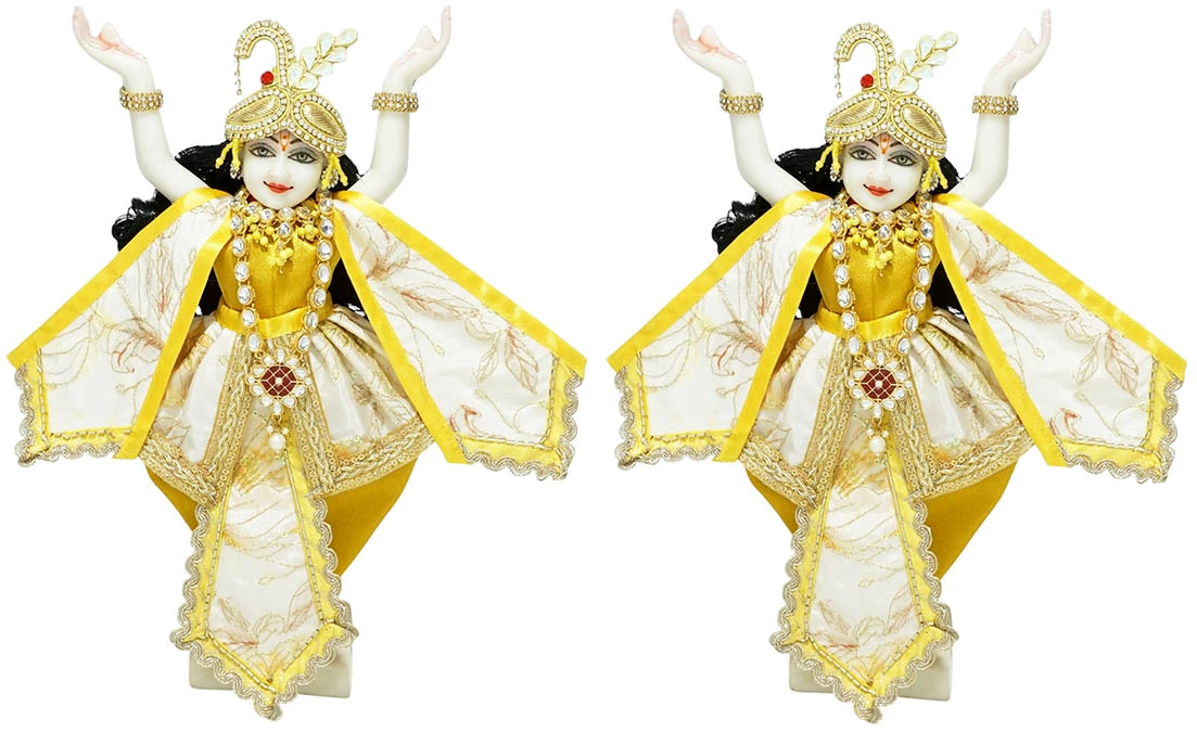 Amfez Yellow Embroidery Lace Work Gaur Nitai Dress