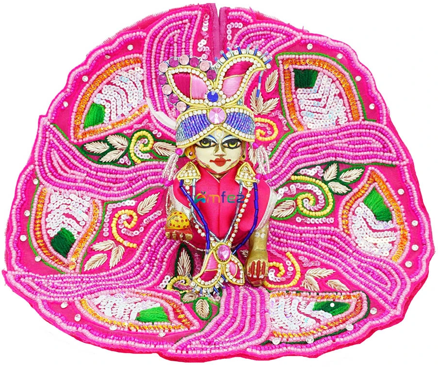 Designer Rani Hand Embroidery Work Laddu Gopal Dress