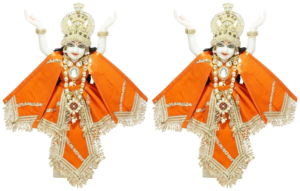 Amfez Orange Sitara Embroidery Lace Work Gaur Nitai Dress