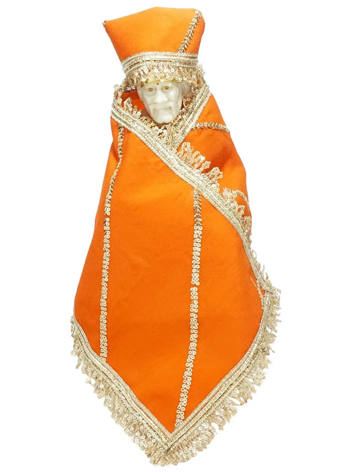 Amfez Orange Sitara Embroidery Lace Work Sai Baba Dress