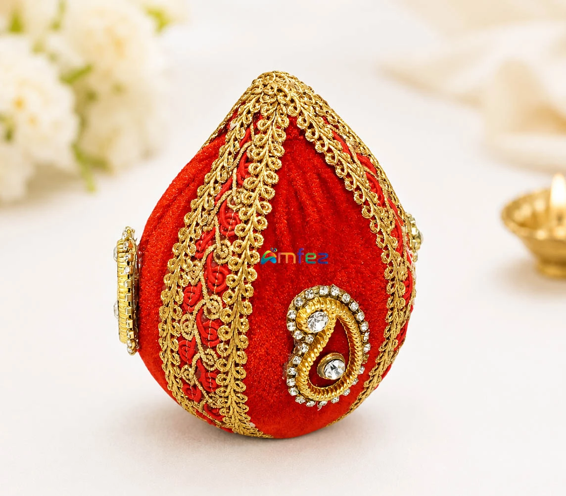 Red Glitter Printed Work Shagun Envelope
