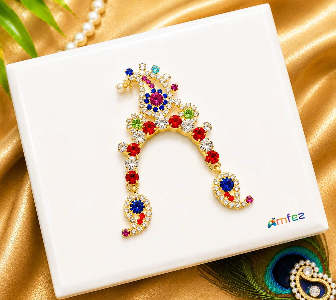 Designer Golden Multi CZ Stone Work Chandrika