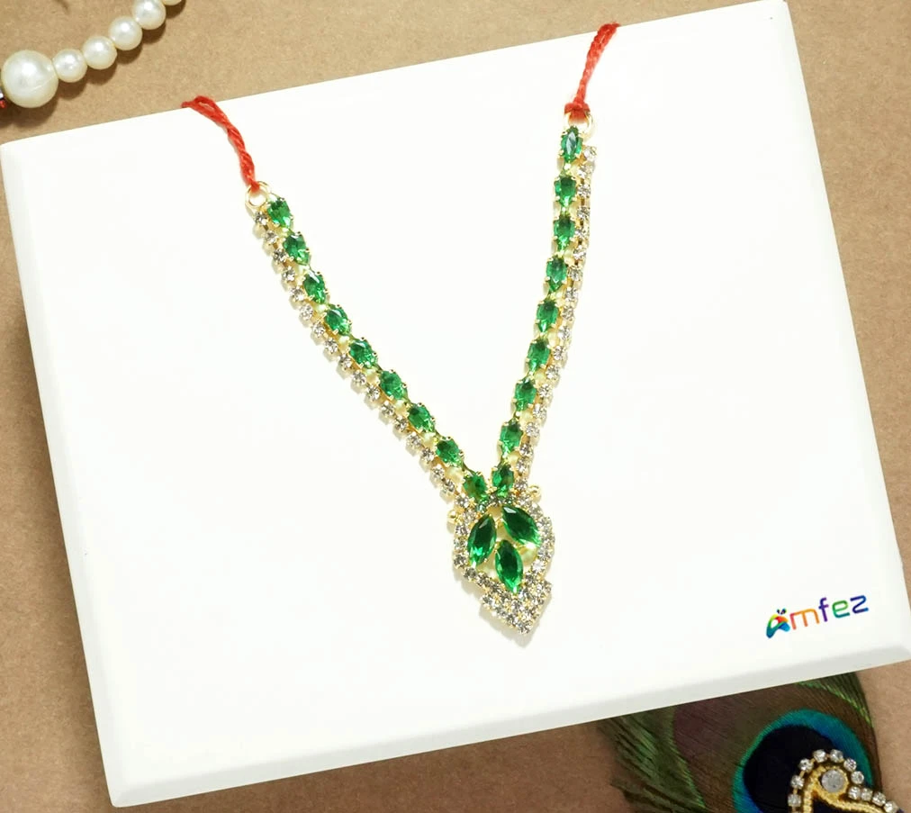 Golden Green CZ Stone Work Necklace