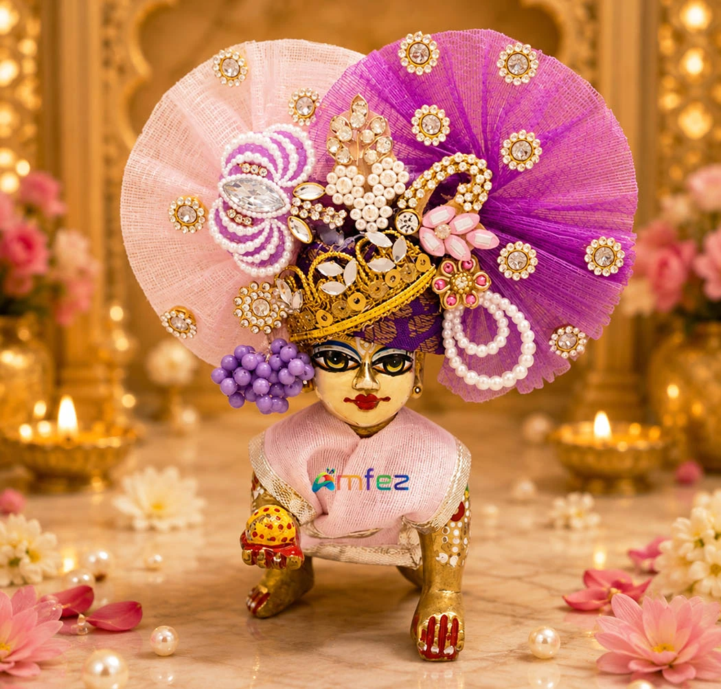 Designer Pink & Purple Heavy Stone Patch Work Pugdi