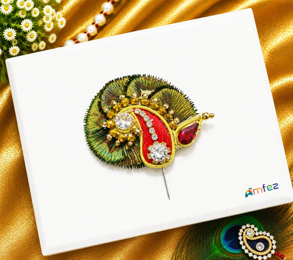 Designer Multi Heavy Stone Peacock Feather Work Kalangi (Medium & Large )
