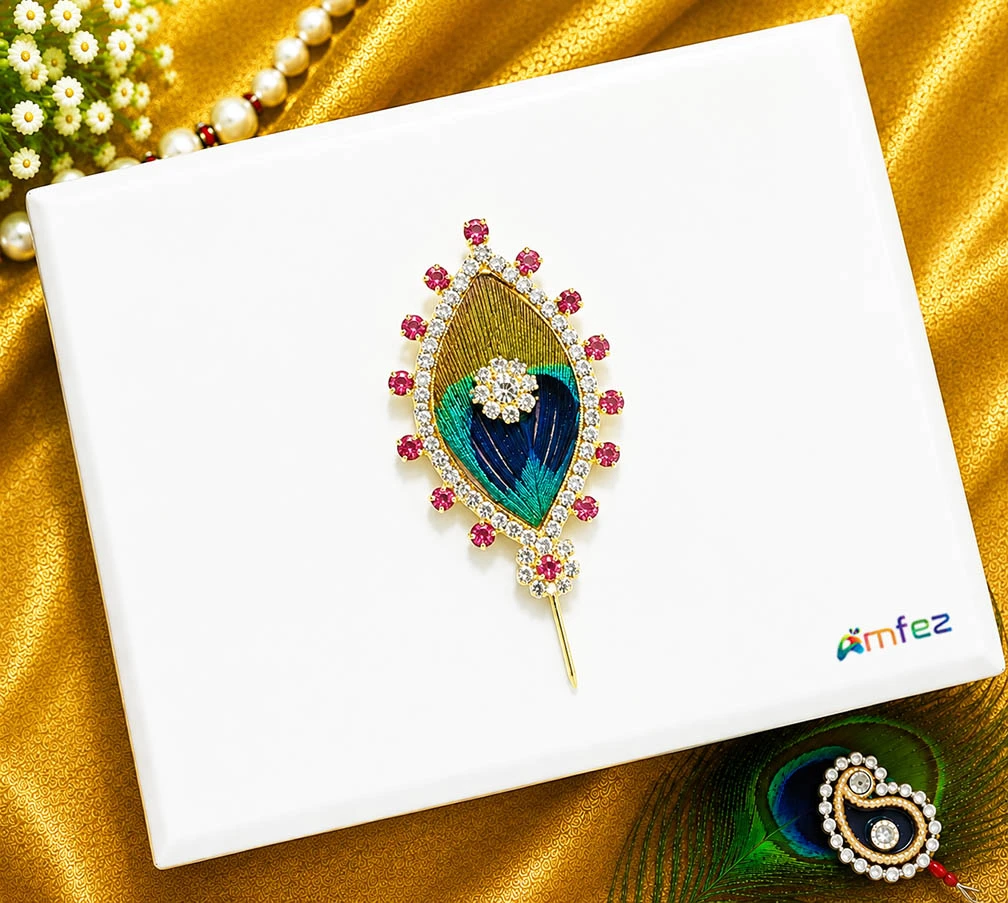 Designer Heavy Stone Peacock Feather Work Kalangi