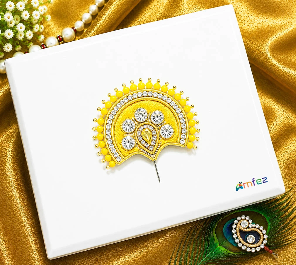 Designer Yellow HandWork Zardozi Kalangi