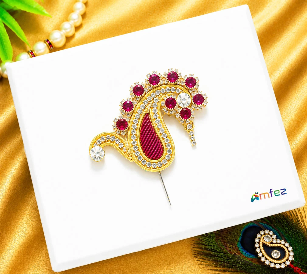 Designer Maroon HandWork Zardozi Kalangi