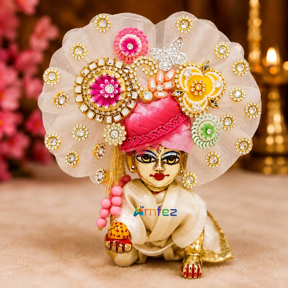 Designer Pink Heavy Stone Patch Work Pugdi