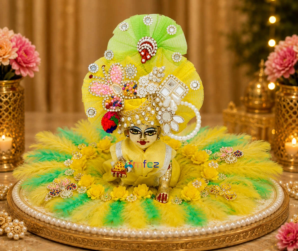 Designer Yellow Heavy Stone Patch Work Pugdi