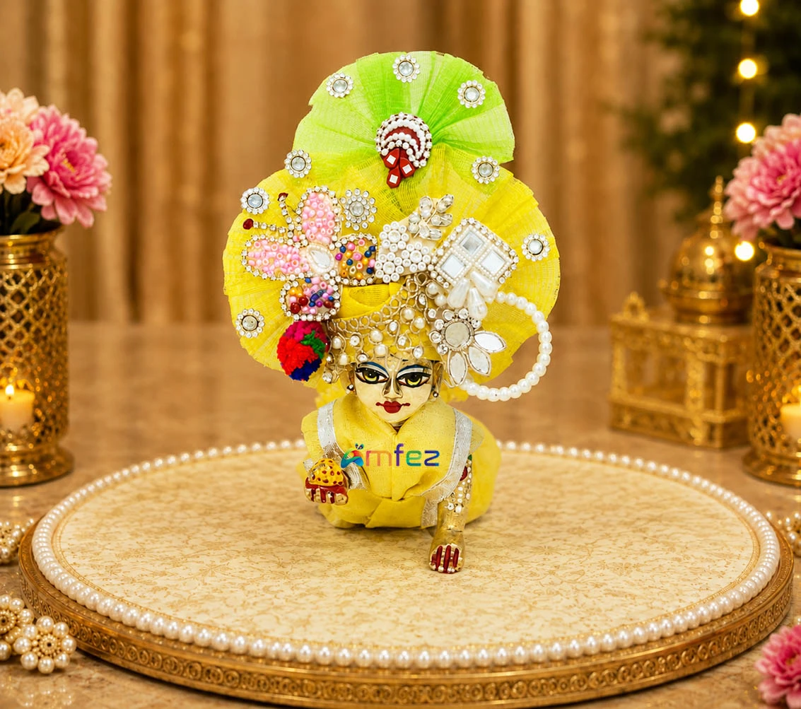 Designer Yellow Heavy Stone Patch Work Pugdi