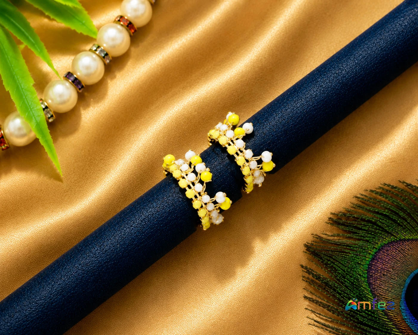 Yellow Stone Pearl Beads Drops Bracelets/ Anklets ( 4 or 5 No )