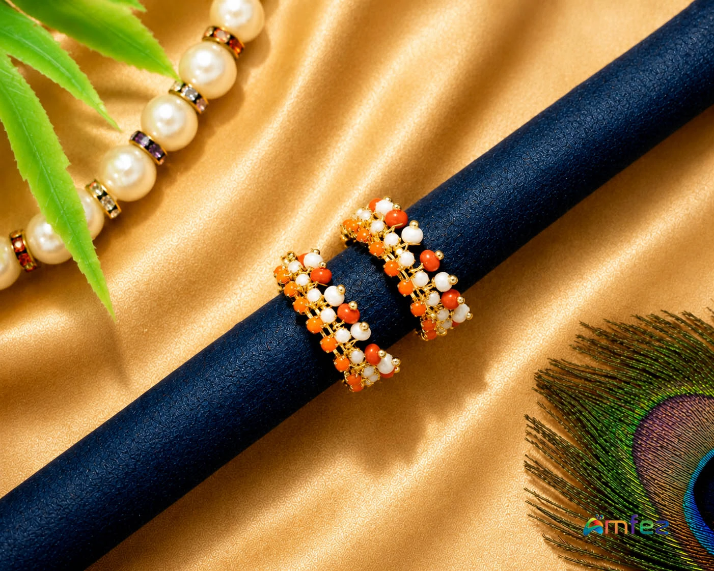 Red Stone Pearl Beads Drops Bracelets/ Anklets ( 4 or 5 No )