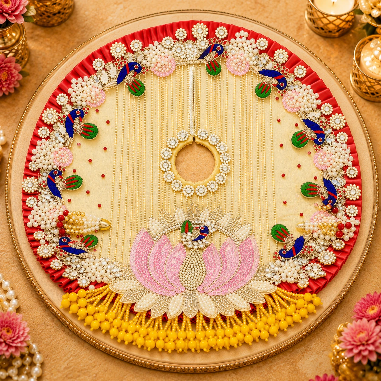 Red Glitter Printed Work Shagun Envelope