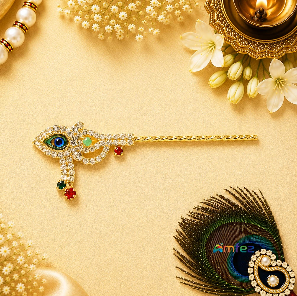 Multi CZ Stone Work Flute ( 3 Inch )