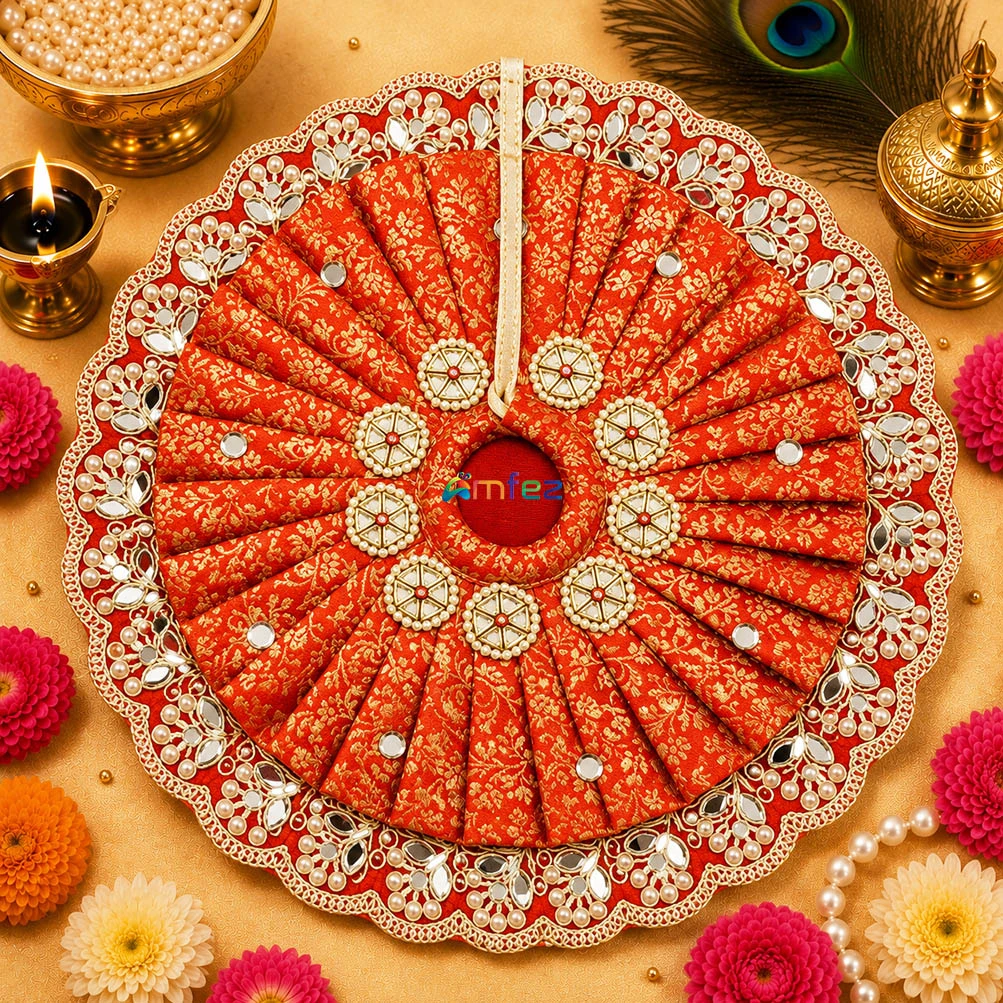 Red Glitter Printed Work Shagun Envelope