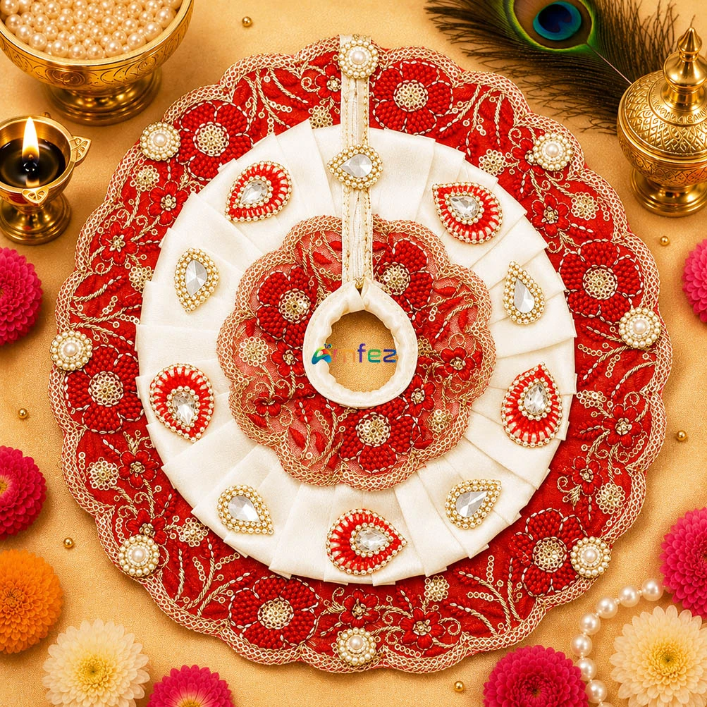 Red Glitter Printed Work Shagun Envelope