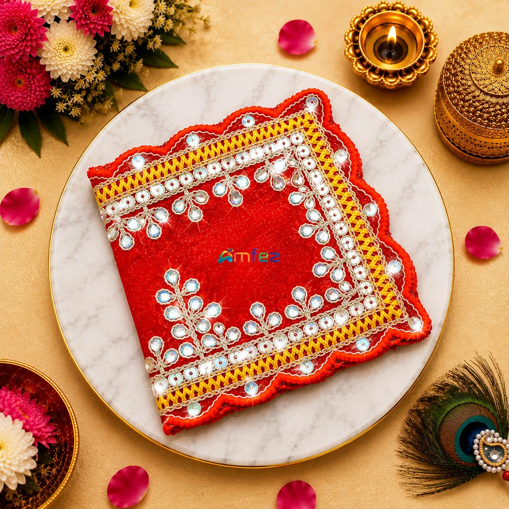 Red Glitter Printed Work Shagun Envelope