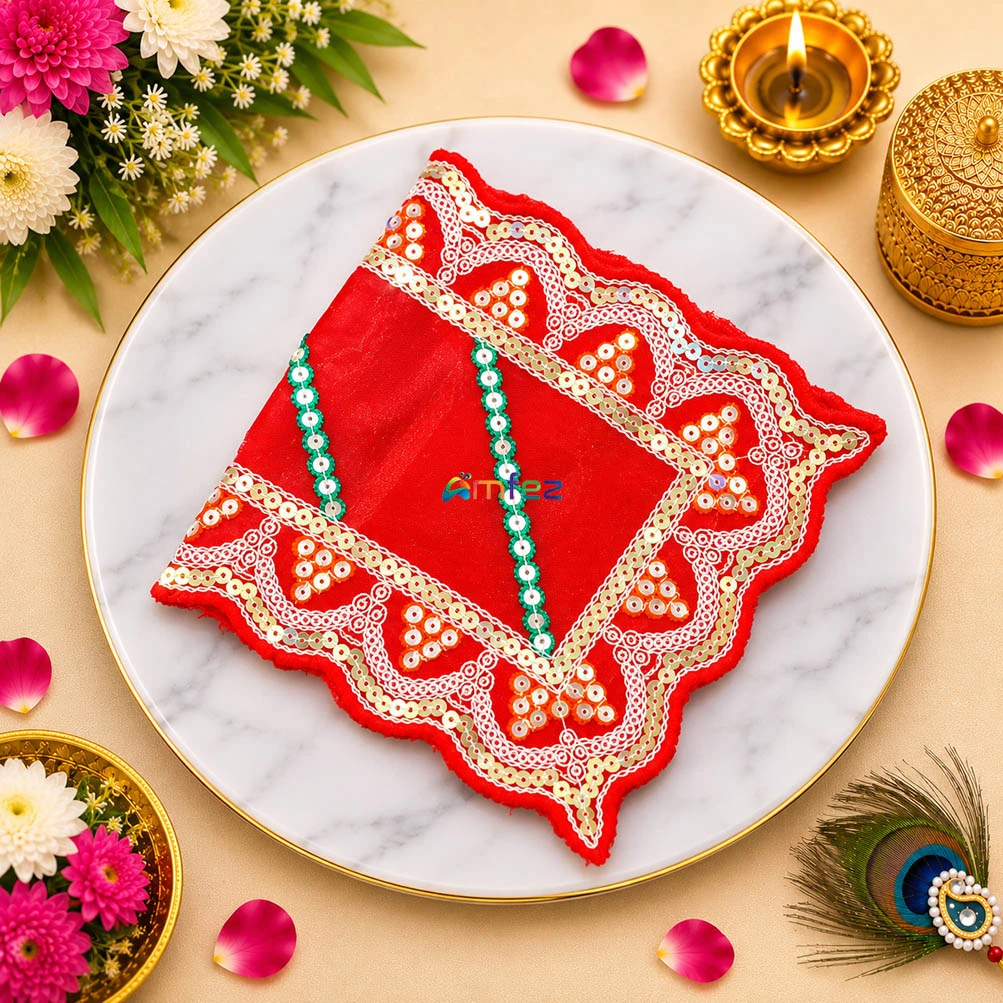 Red Glitter Printed Work Shagun Envelope