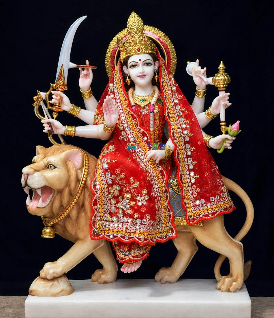 Amfez Red Golden Sitara Embroidery Lace Work Mata Ki Chunni